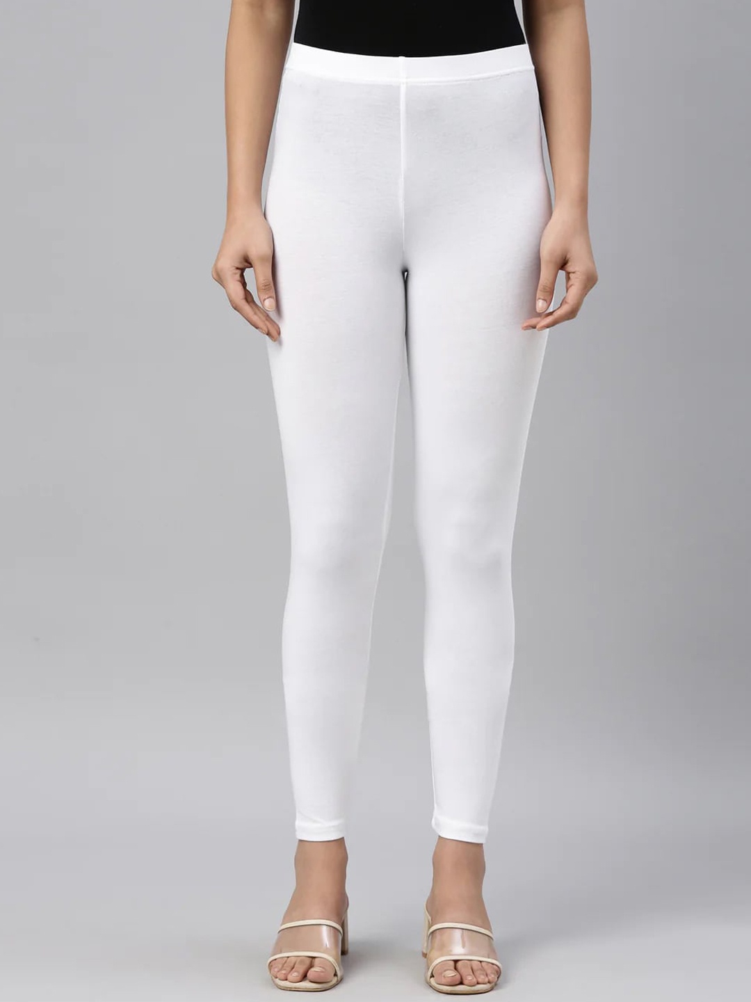 

SANADO Mid Rise Ankle Length Leggings, White