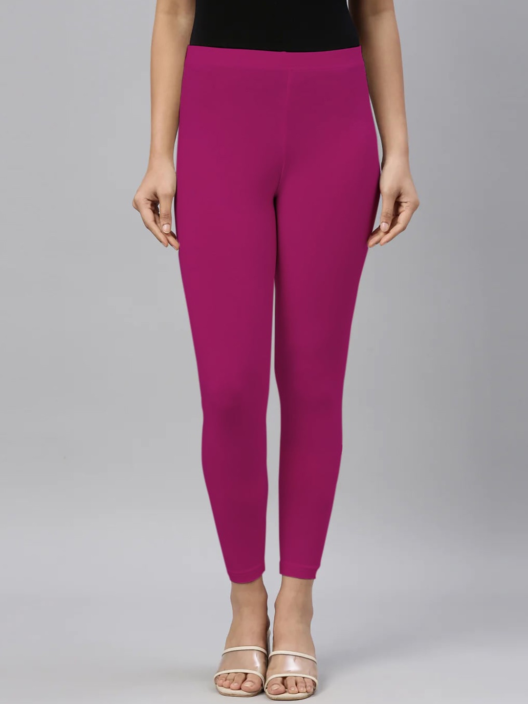 

SANADO Mid Rise Ankle Length Leggings, Magenta