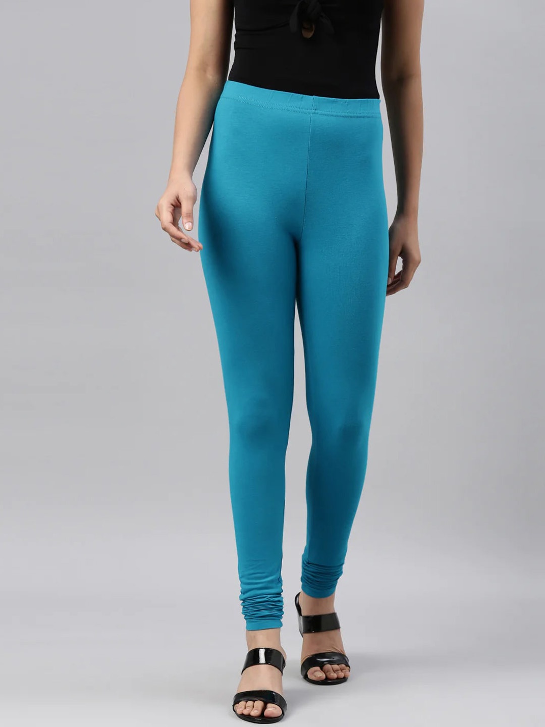 

SANADO Mid-Rise Ankle-Length Leggings, Blue