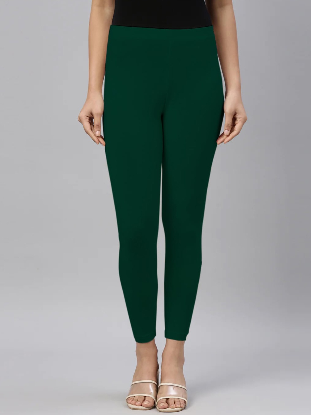 

SANADO Mid-Rise Ankle-Length Leggings, Green