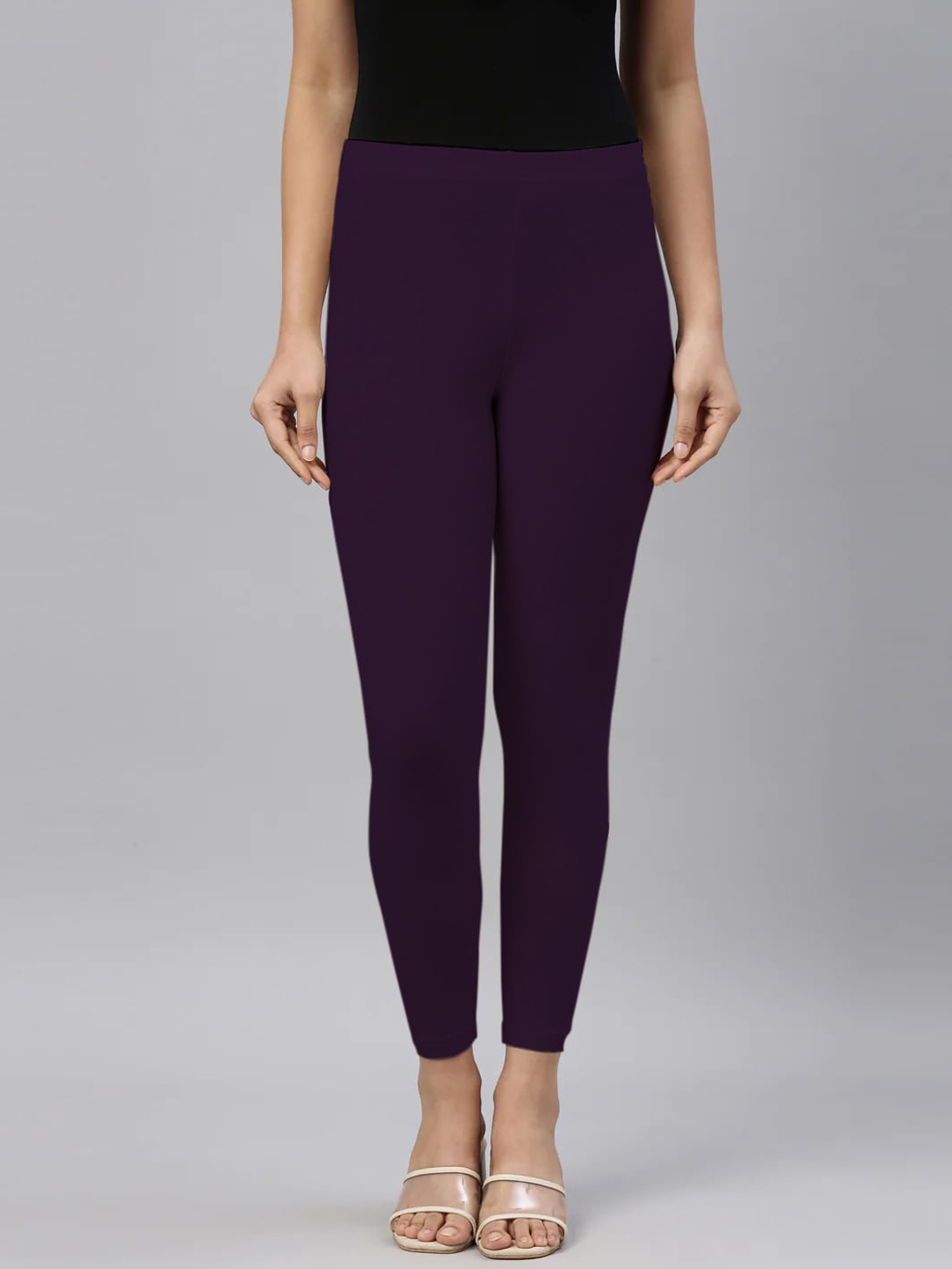 

SANADO Mid-Rise Ankle-Length Leggings, Purple