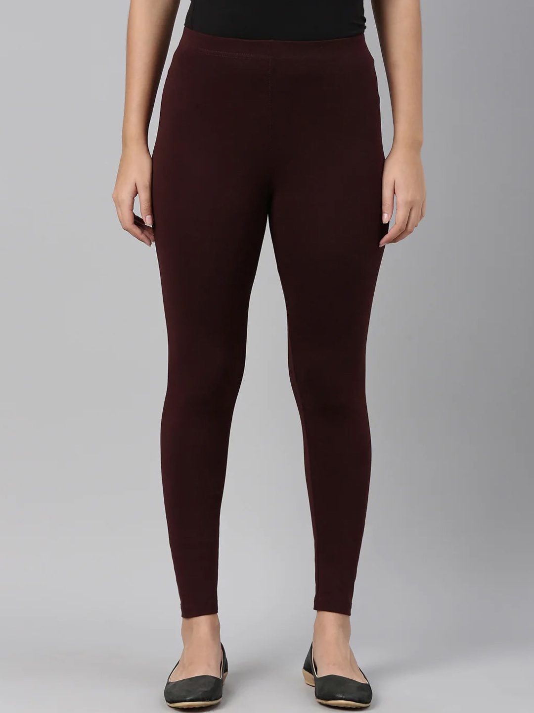 

SANADO Mid Rise Ankle Length Leggings, Brown
