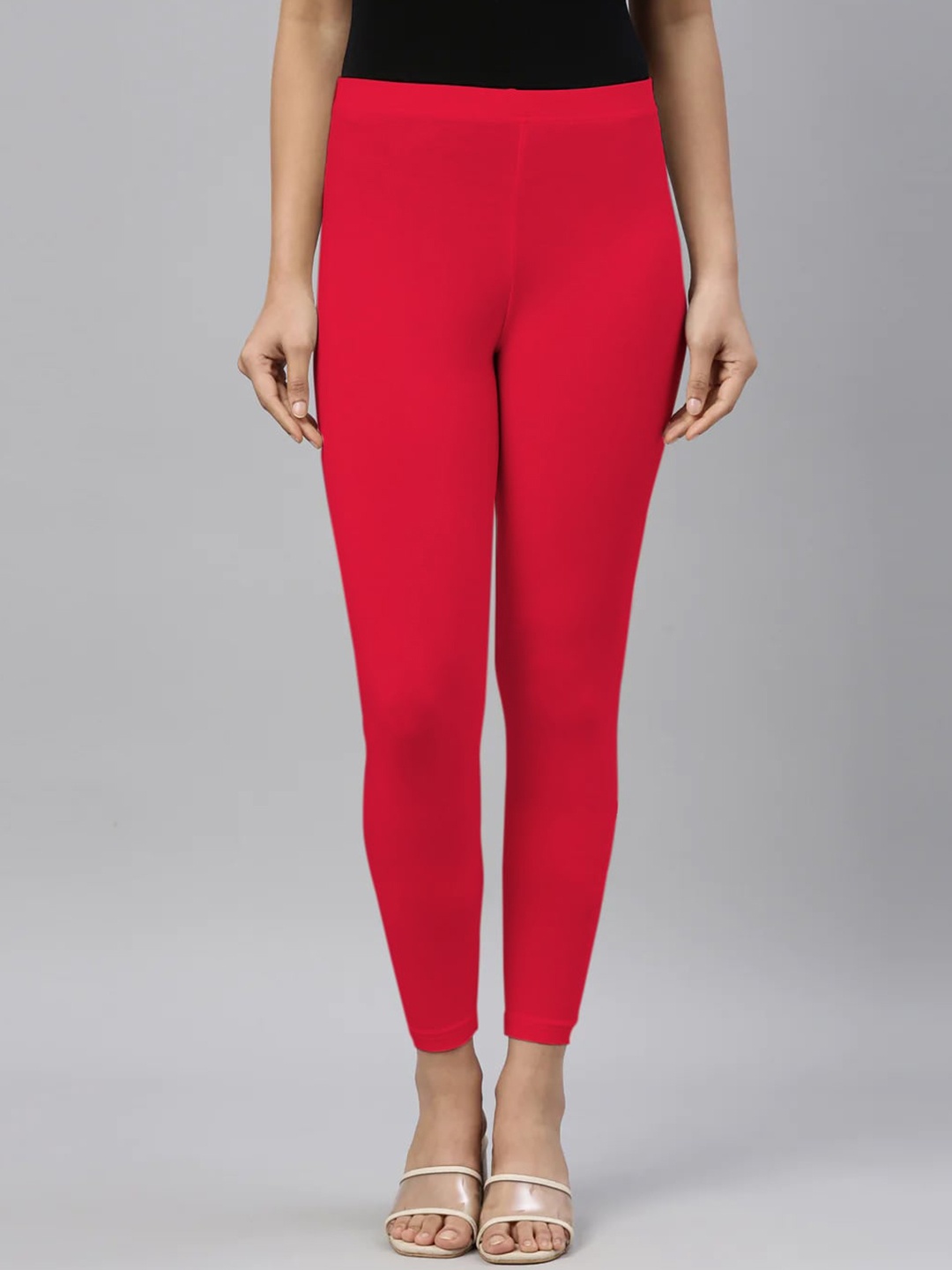 

SANADO Ankle Length Leggings, Red