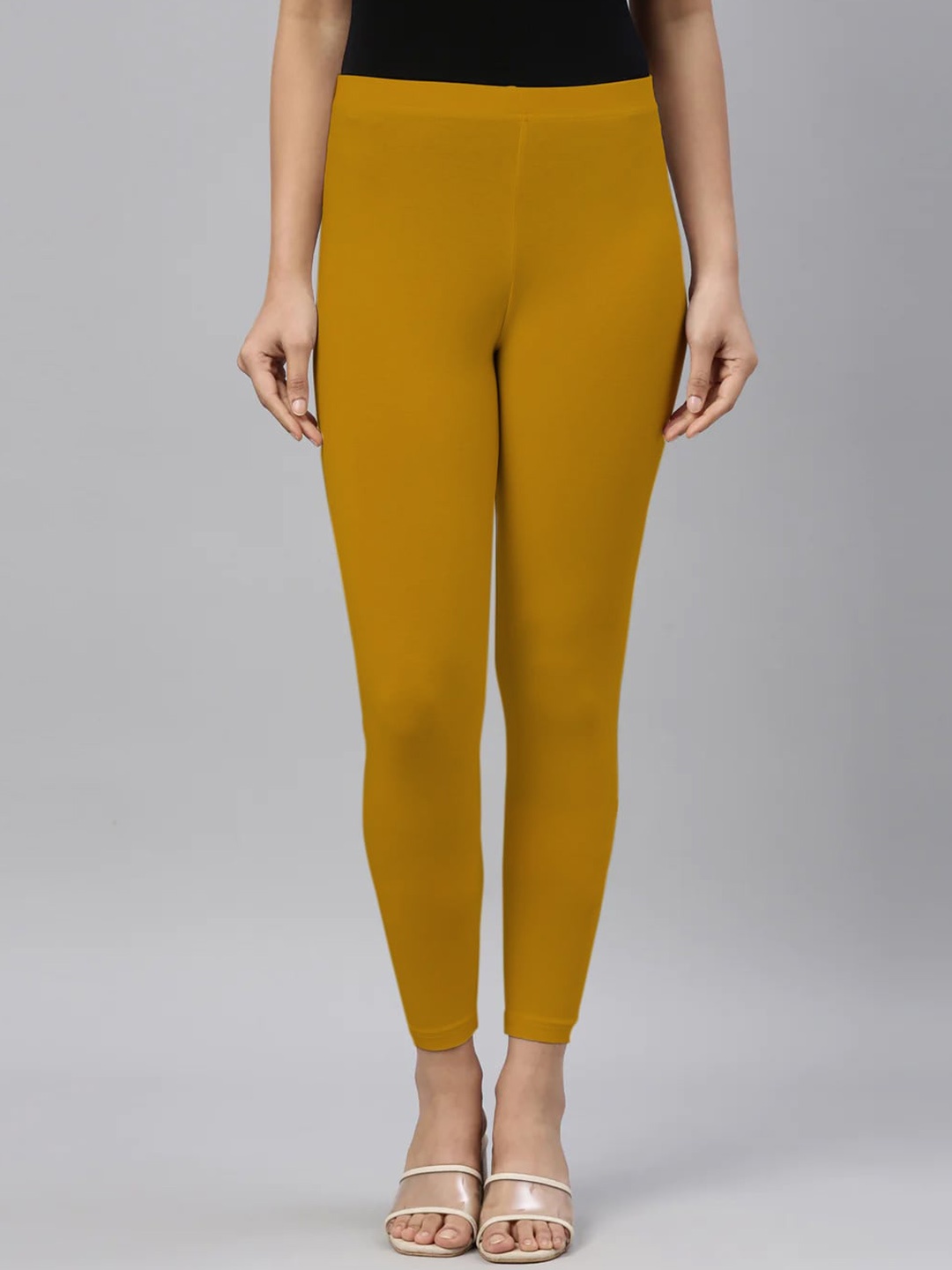 

SANADO Mid Rise Ankle Length Leggings, Yellow