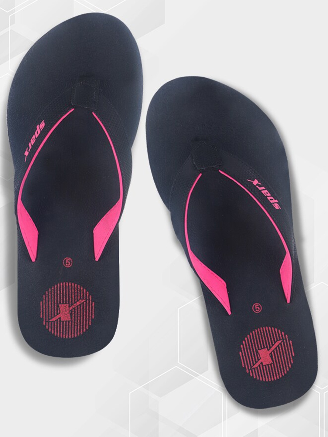 

Sparx Women Printed Synthetic Thong Flip-Flops, Black