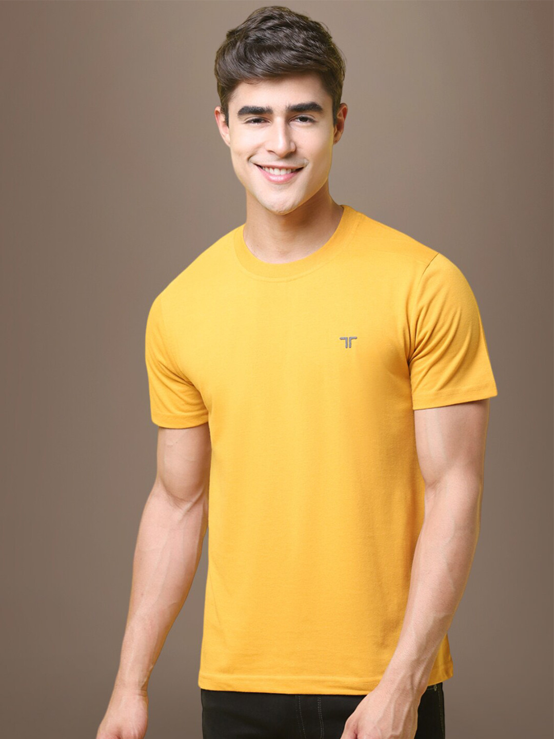 

1 Stop Fashion Round Neck Cotton Regular T-shirt, Yellow