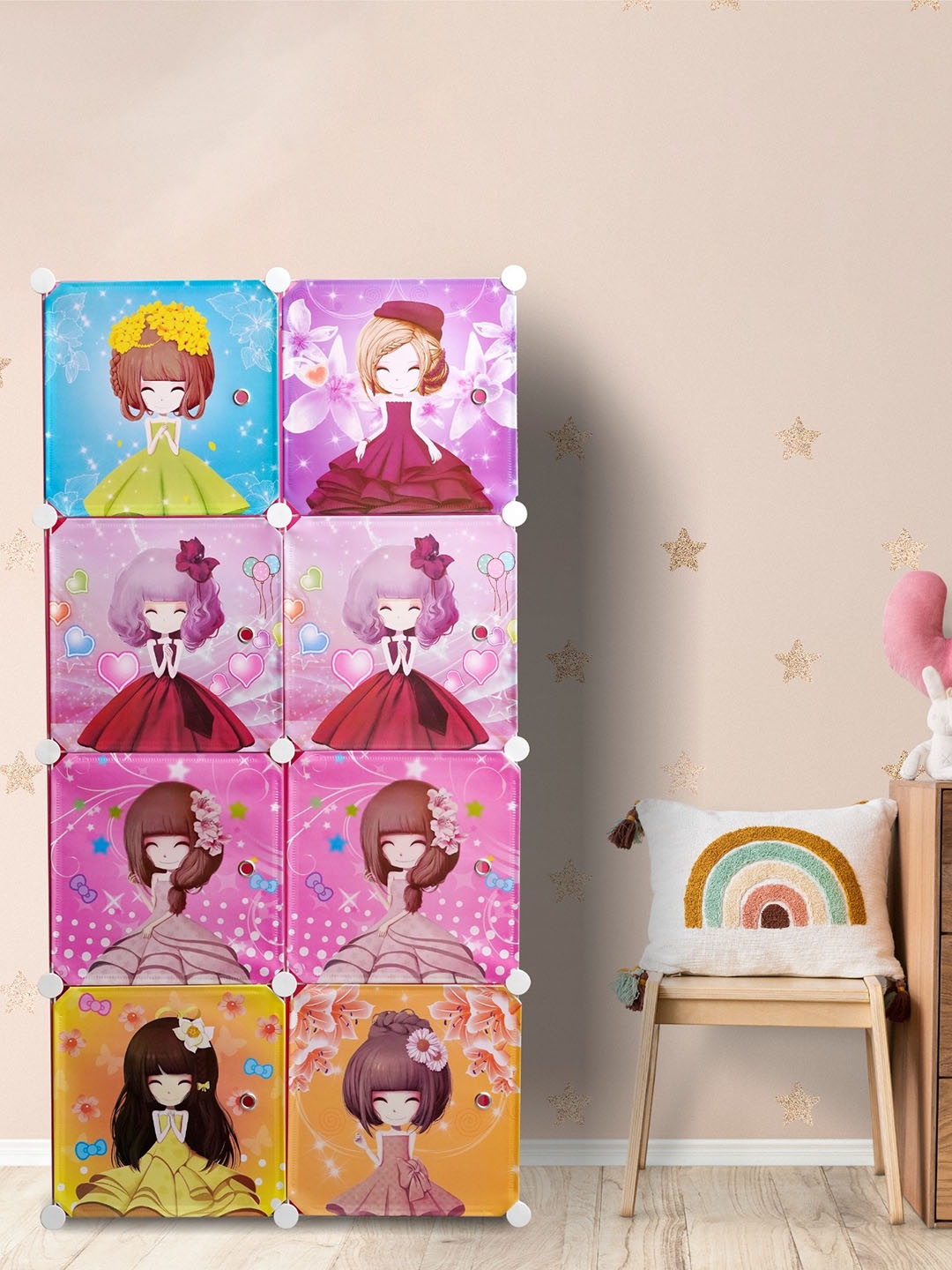 

Sasimo Kids Pink & Yellow Printed Wardrobe Organiser