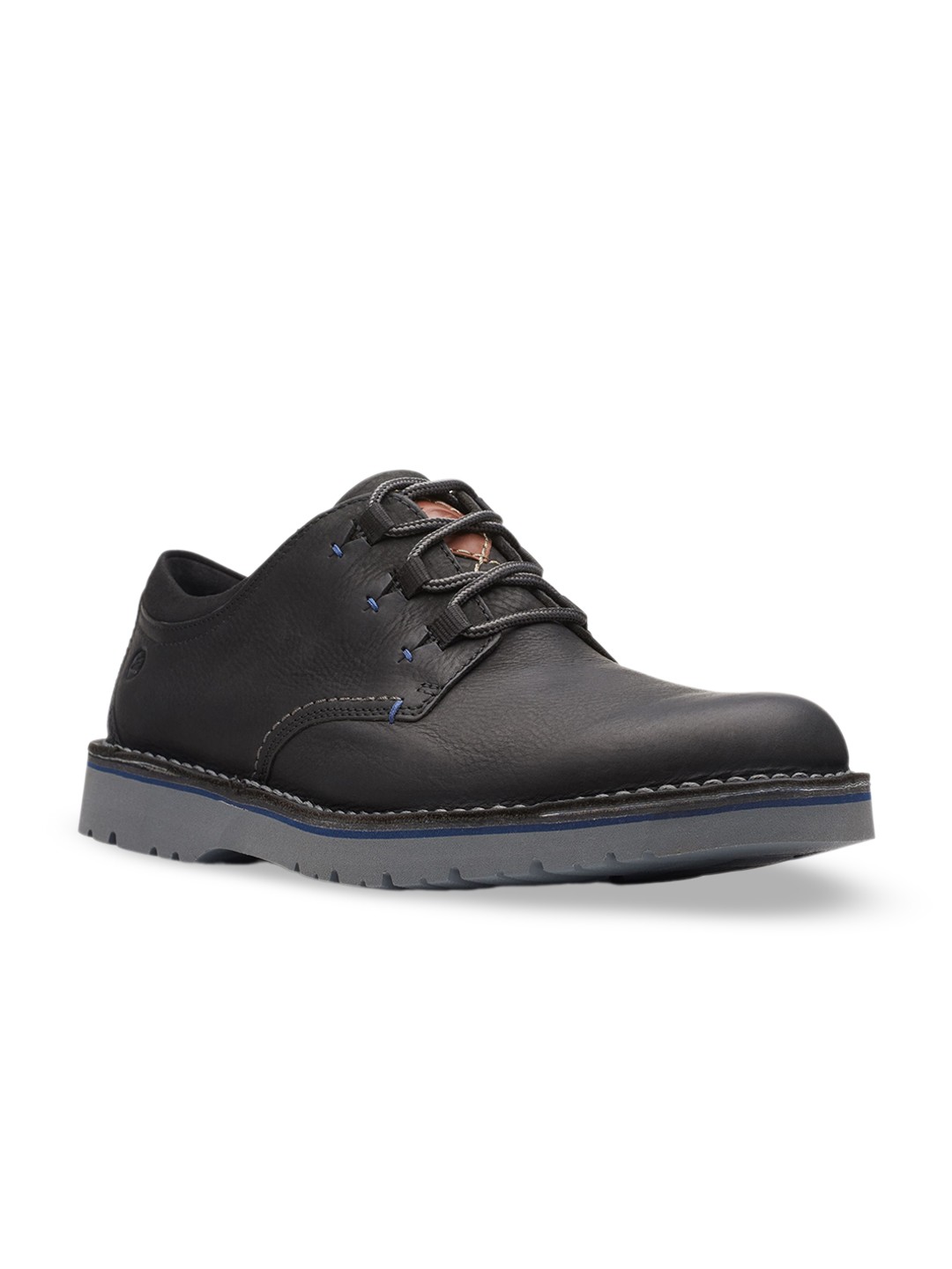 

Clarks Men Eastford Leather Memory Foam Insole Basics Derbys, Black