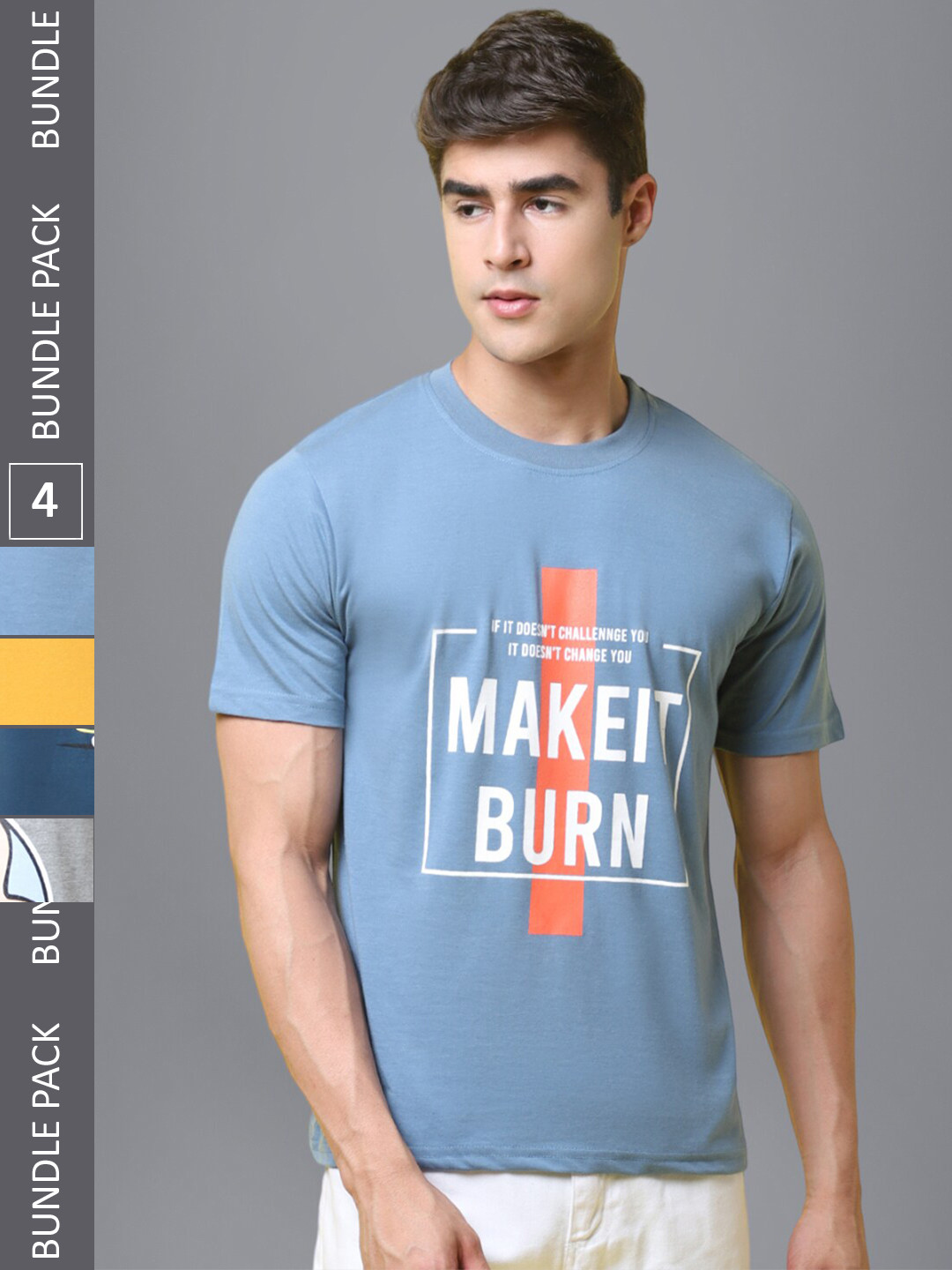 

1 Stop Fashion Men Multicoloured Typography 4 Printed Pockets T-shirt, Multi