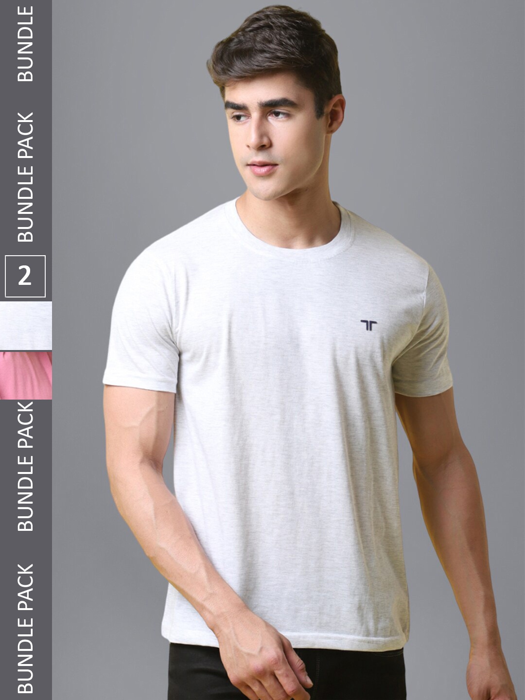 

1 Stop Fashion Pack Of 2 Regular Fit Cotton T-shirt, White