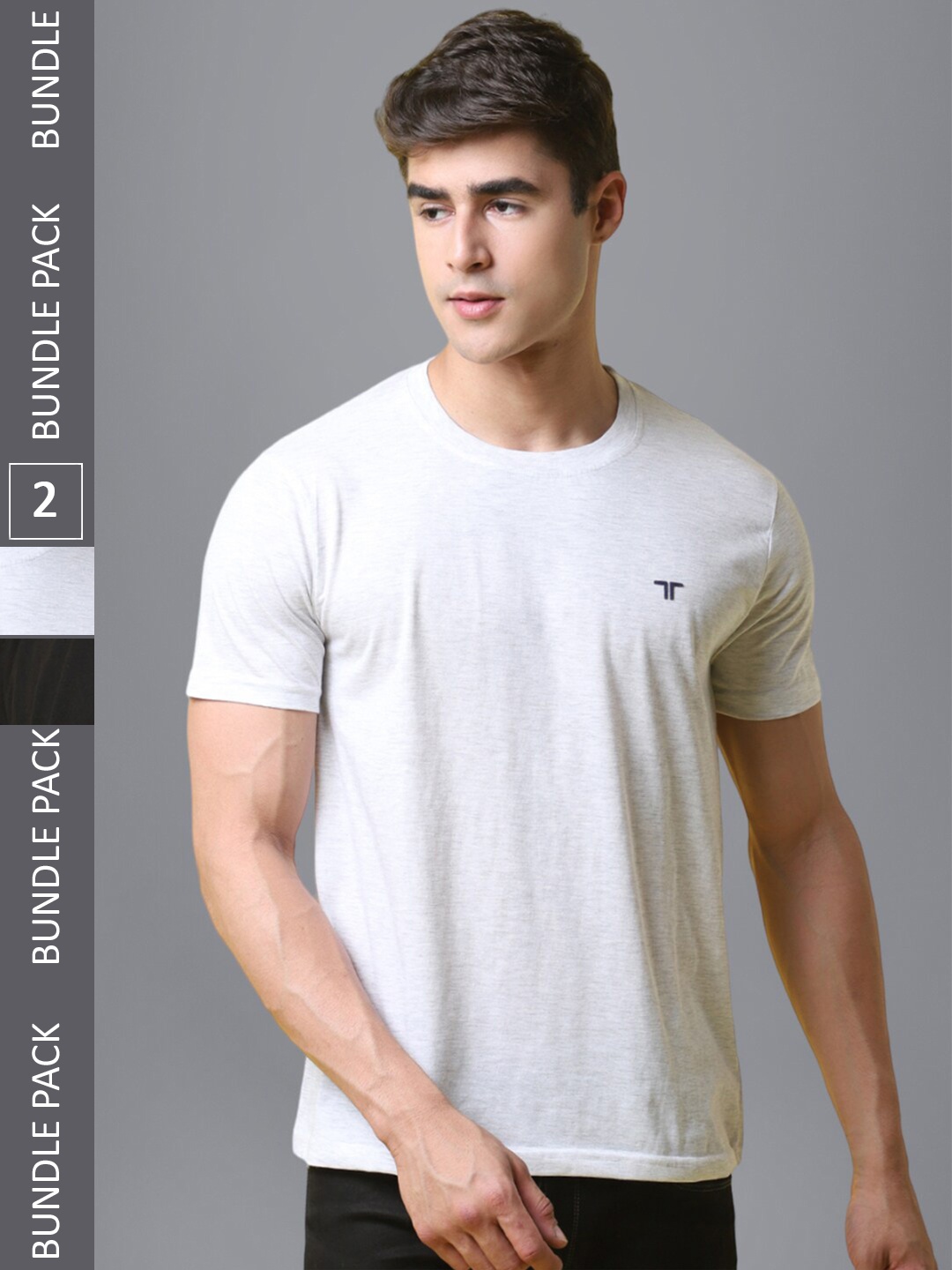 

1 Stop Fashion Pack of 2 Cotton T-shirt, White