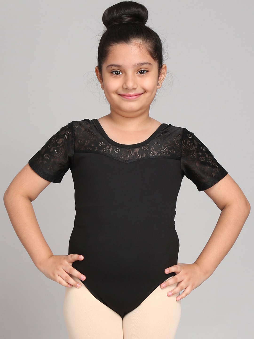 

The Dance Bible Mesh Style Ballet Dance Leotard Bodysuit, Black