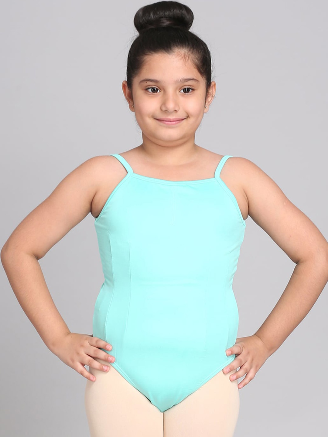 

The Dance Bible Girls Sleeveless Stretchable Ballet Dance Leotard Bodysuit, Turquoise blue