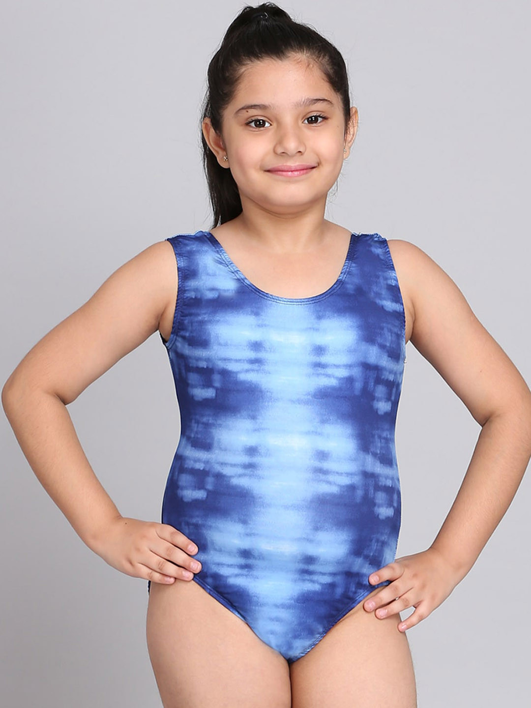 

The Dance Bible Girls Dyed Sleeveless Leotard Bodysuit, Blue