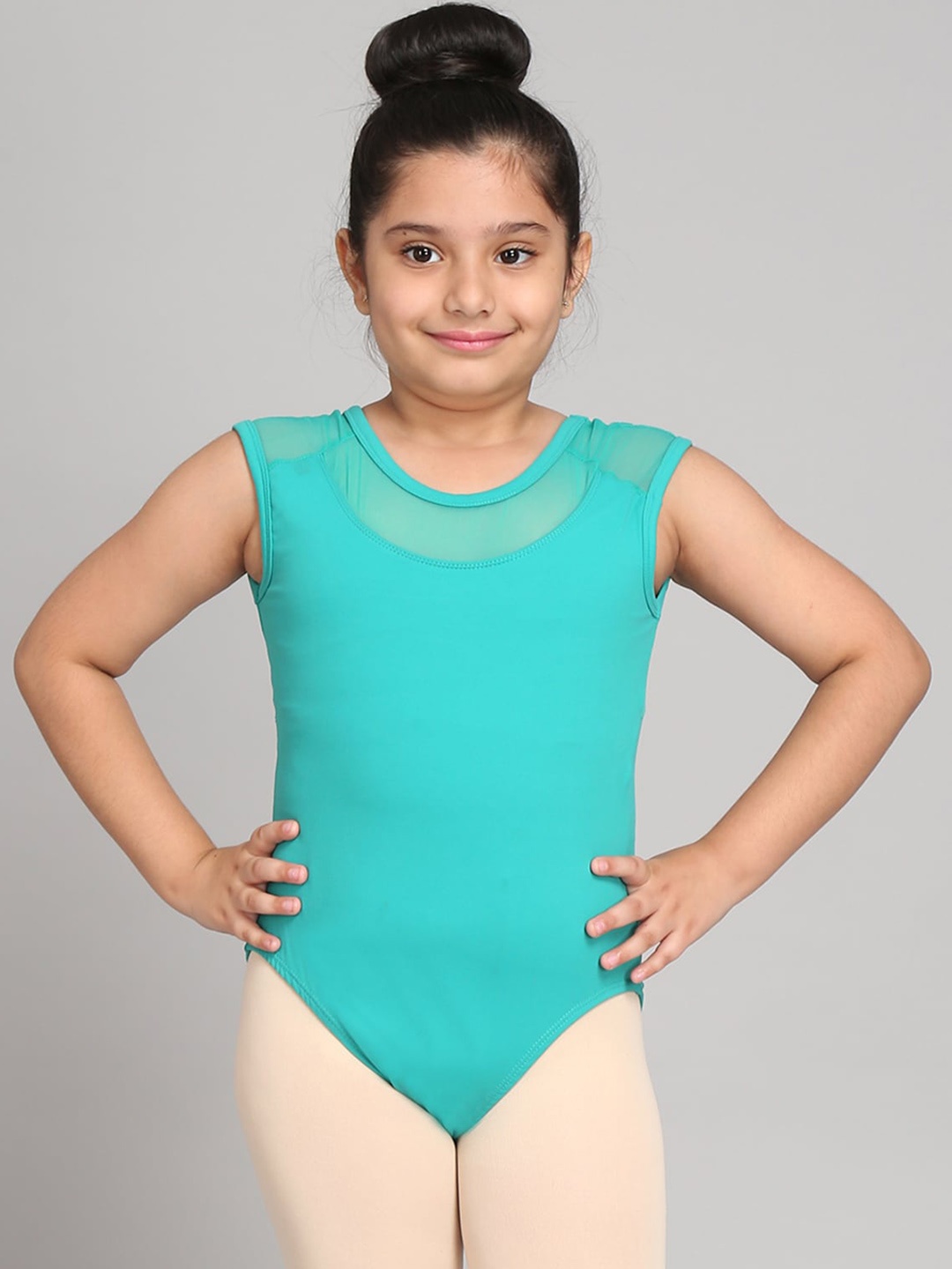 

The Dance Bible Girls Panel Leotard Bodysuit, Green