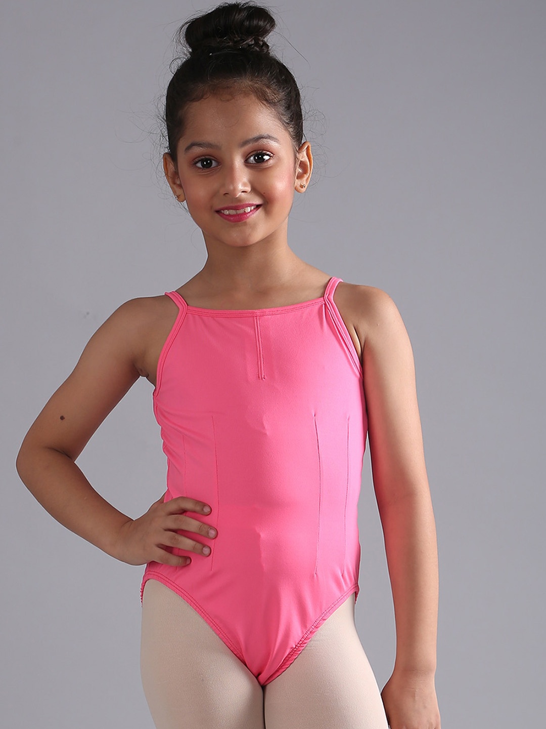 

The Dance Bible Girls Sleeveless Stretchable Ballet Dance Leotard Bodysuit, Pink