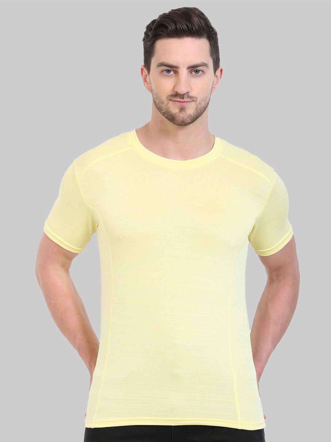 

Fasha Round Neck Regular Fit T-shirt, Lime green