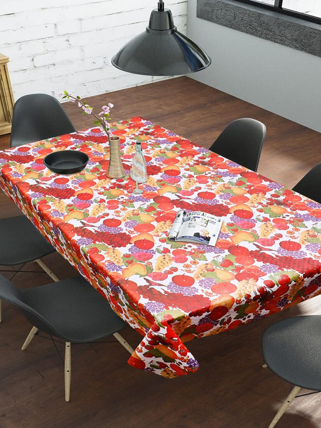 

Dakshya Industries Red & Yellow Floral Printed 6-Seater Table Covers