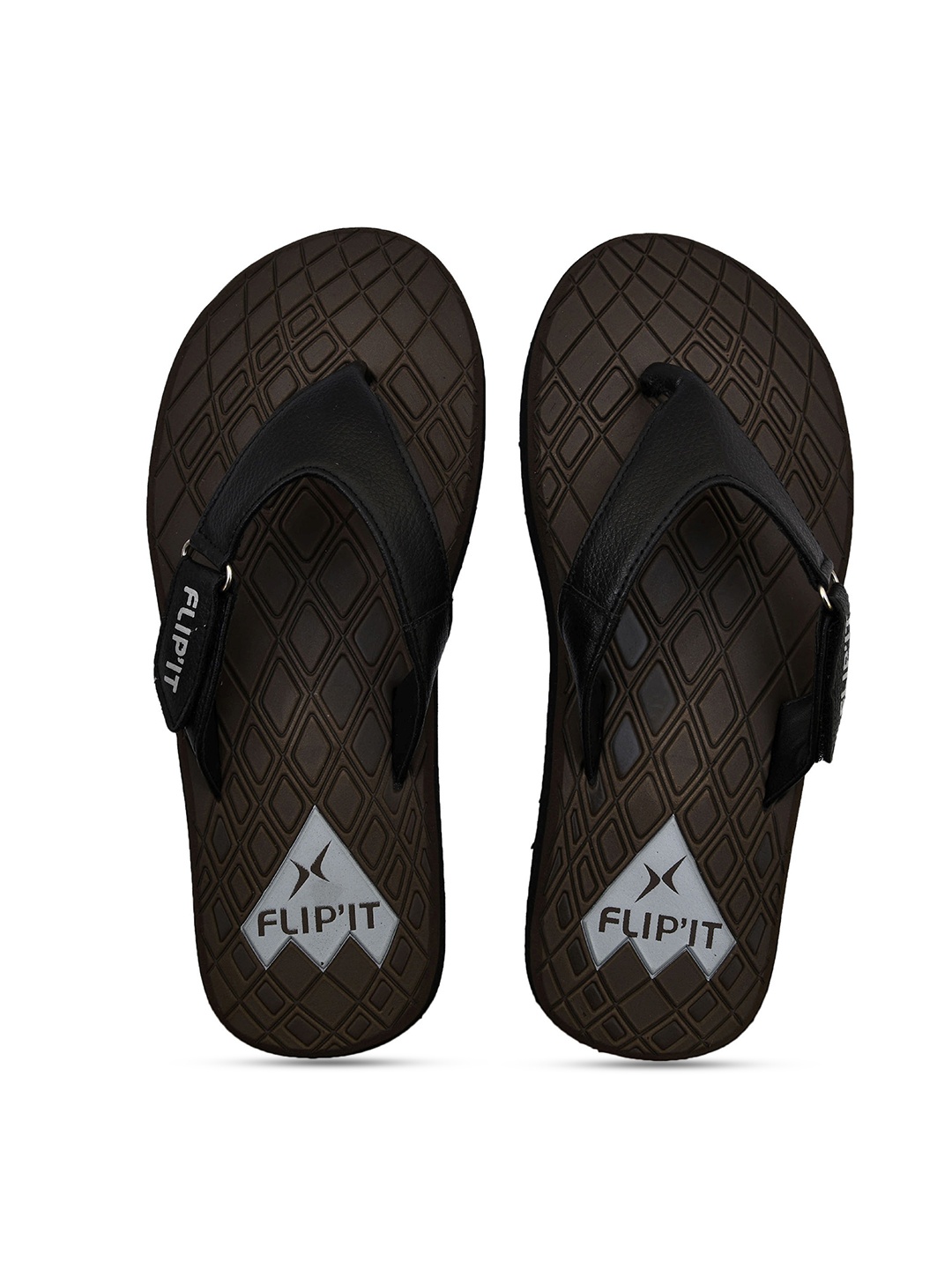 

CASSIEY Men Brown & White Rubber Thong Flip-Flops