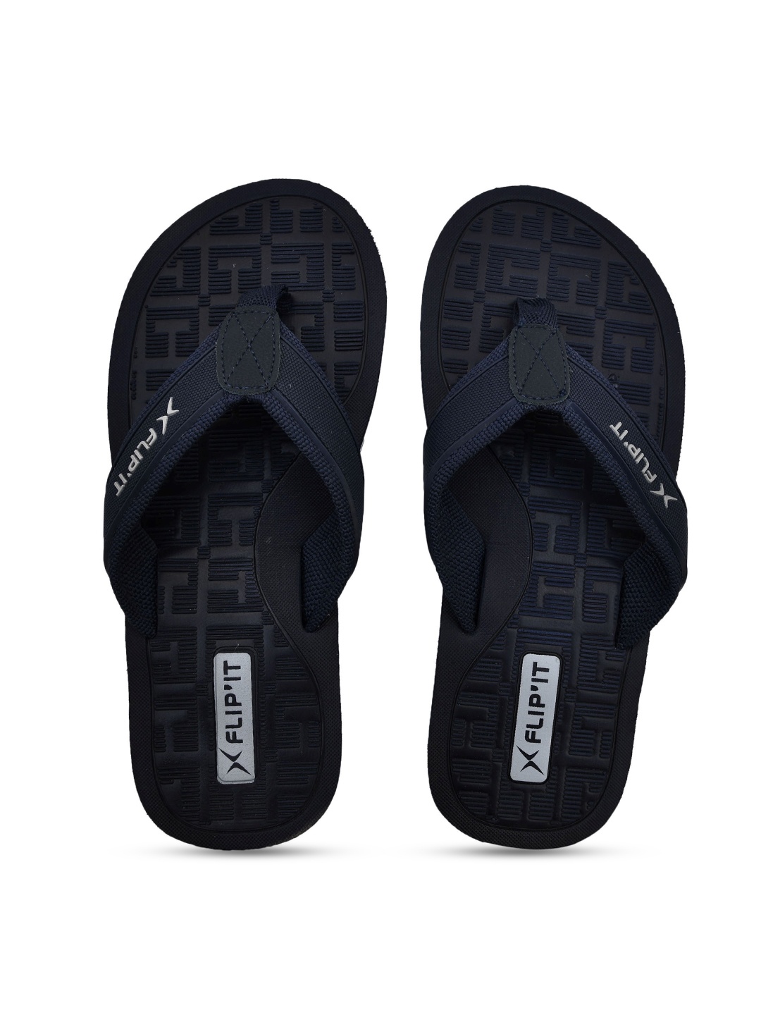 

CASSIEY Men Navy Blue & White Rubber Thong Flip-Flops