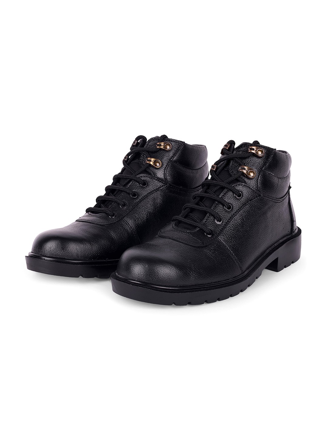 

Leo's Fitness Shoes Men Mid Top Platform Heel Leather Regular Boots, Black