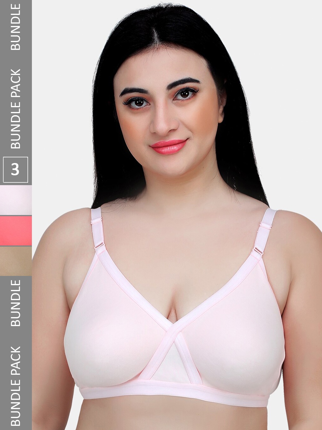 

MAROON Pack Of 3 Full Coverage Non Padded T-Shirt Bra With All Day Comfort, White