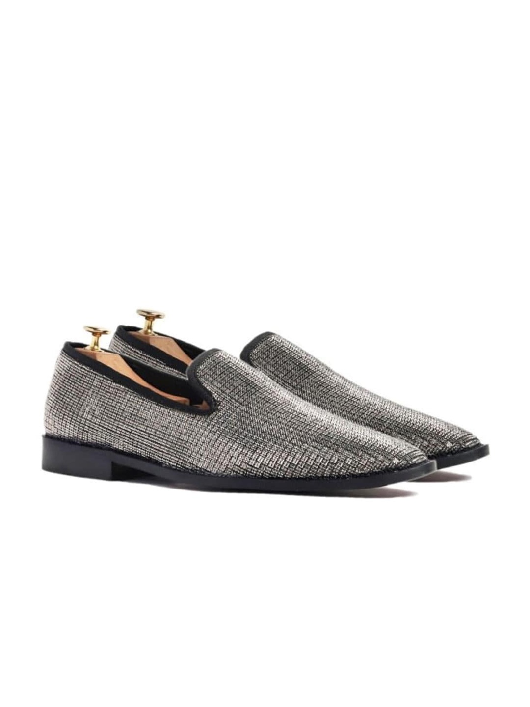 

GRIFFIN Men Latex Lined Printed Comfort Insole Loafers, Grey
