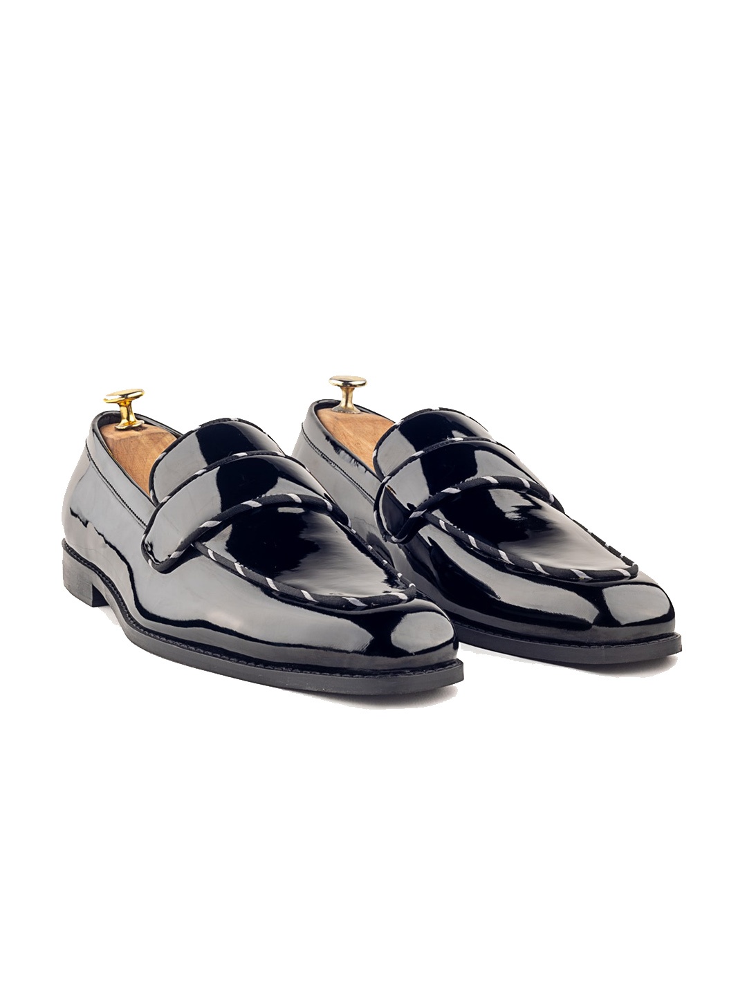 

GRIFFIN Men Square Toe Formal Slip-On Shoes, Black