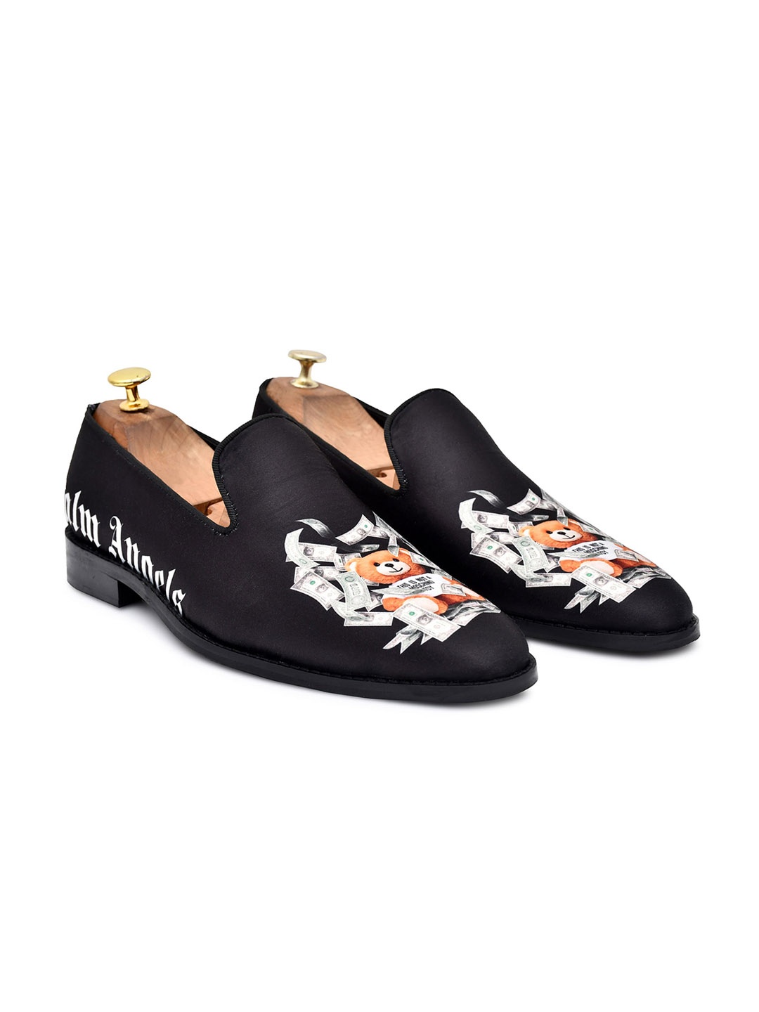 

GRIFFIN Men Latex Lined Printed Comfort Insole Loafers, Black