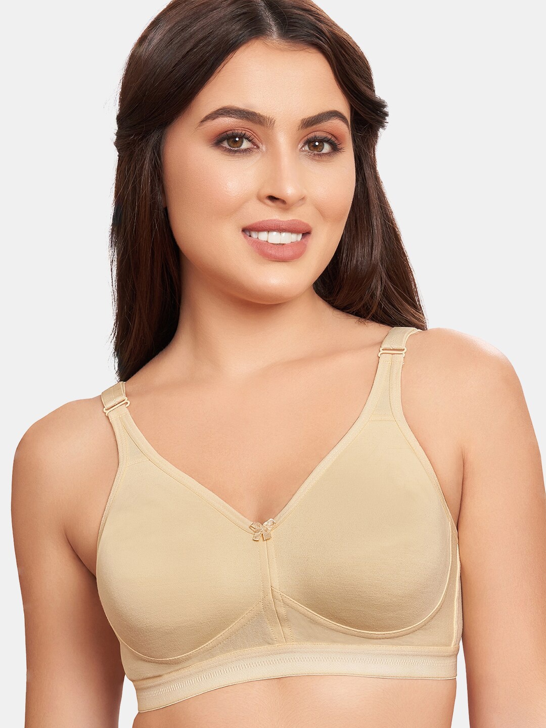 

MAROON Non-Wired Non Padded Seamless Cotton T-shirt Bra With All Day Comfort, Nude