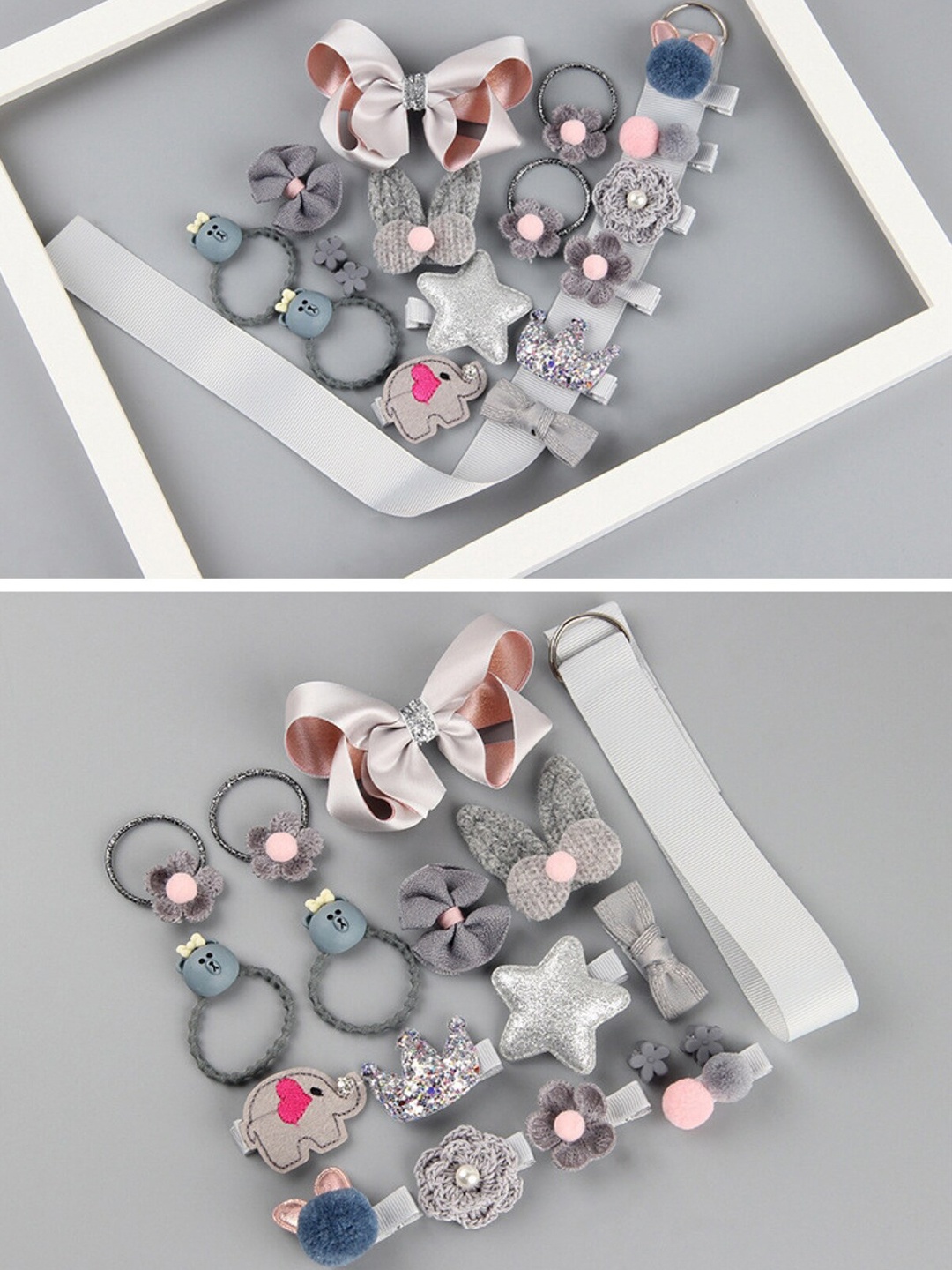 

YOUSTYLO Set of 18 Hair Accessory Set, Grey