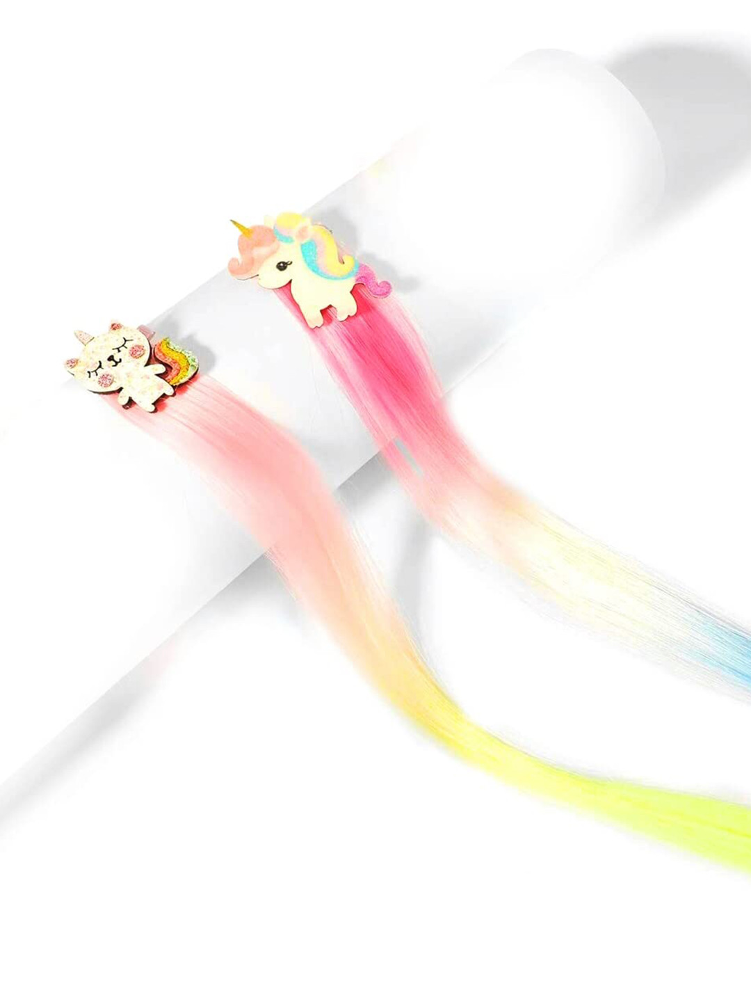 

LYTIX Girls Set Of 2 Colourful Unicorn Streaks Clips Hair Extensions - Assorted
