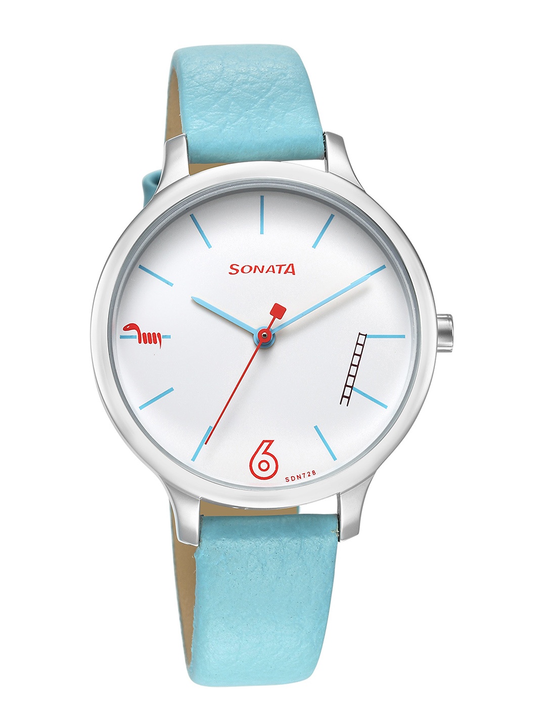 

Sonata Women Printed Dial & Leather Straps Analogue Watch 87050SL01, White
