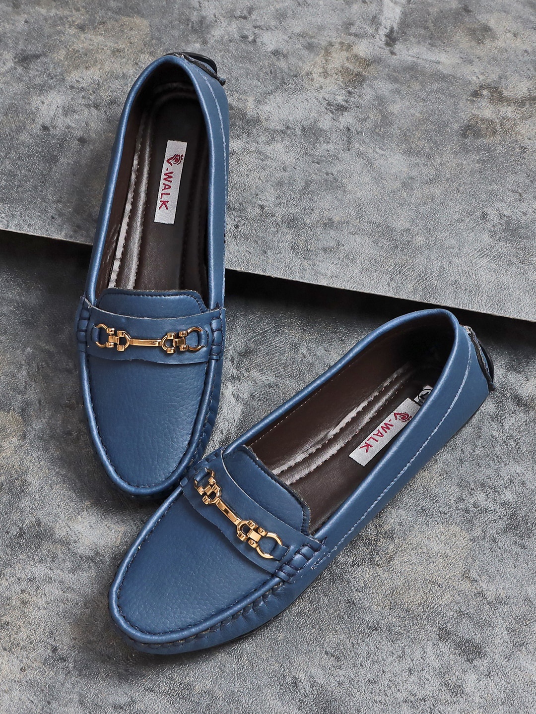 

V-WALK Women Buckled Driving Shoes, Navy blue