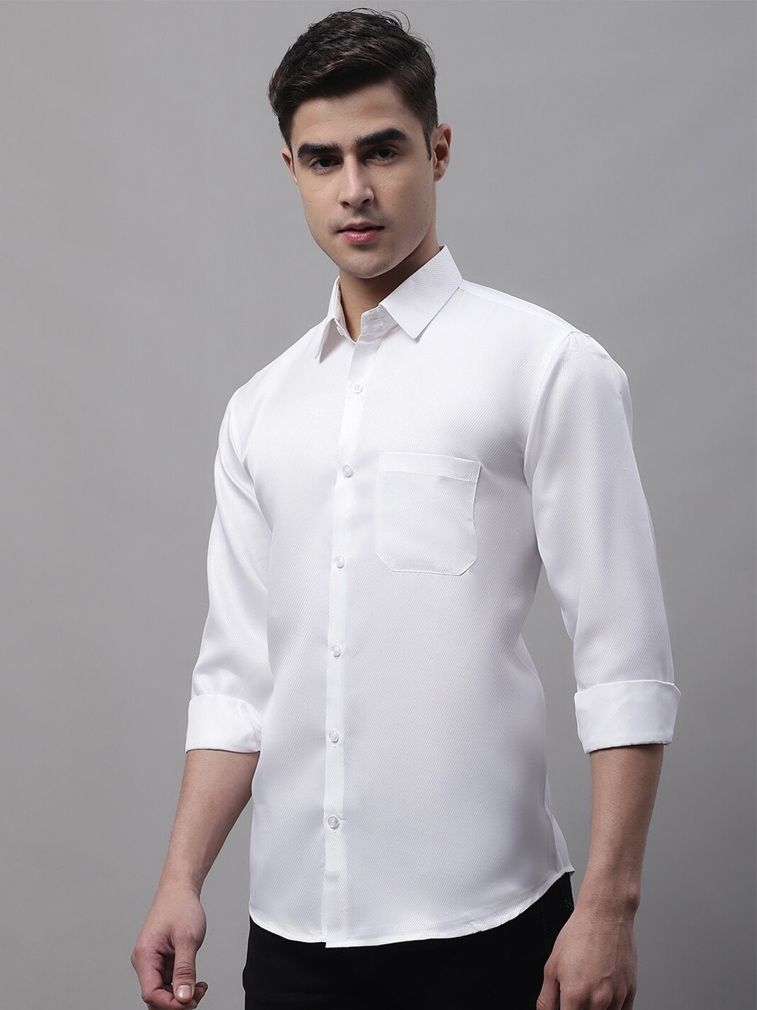 

JAINISH Classic Spread Collar Long Sleeve Cotton Casual Shirt, White