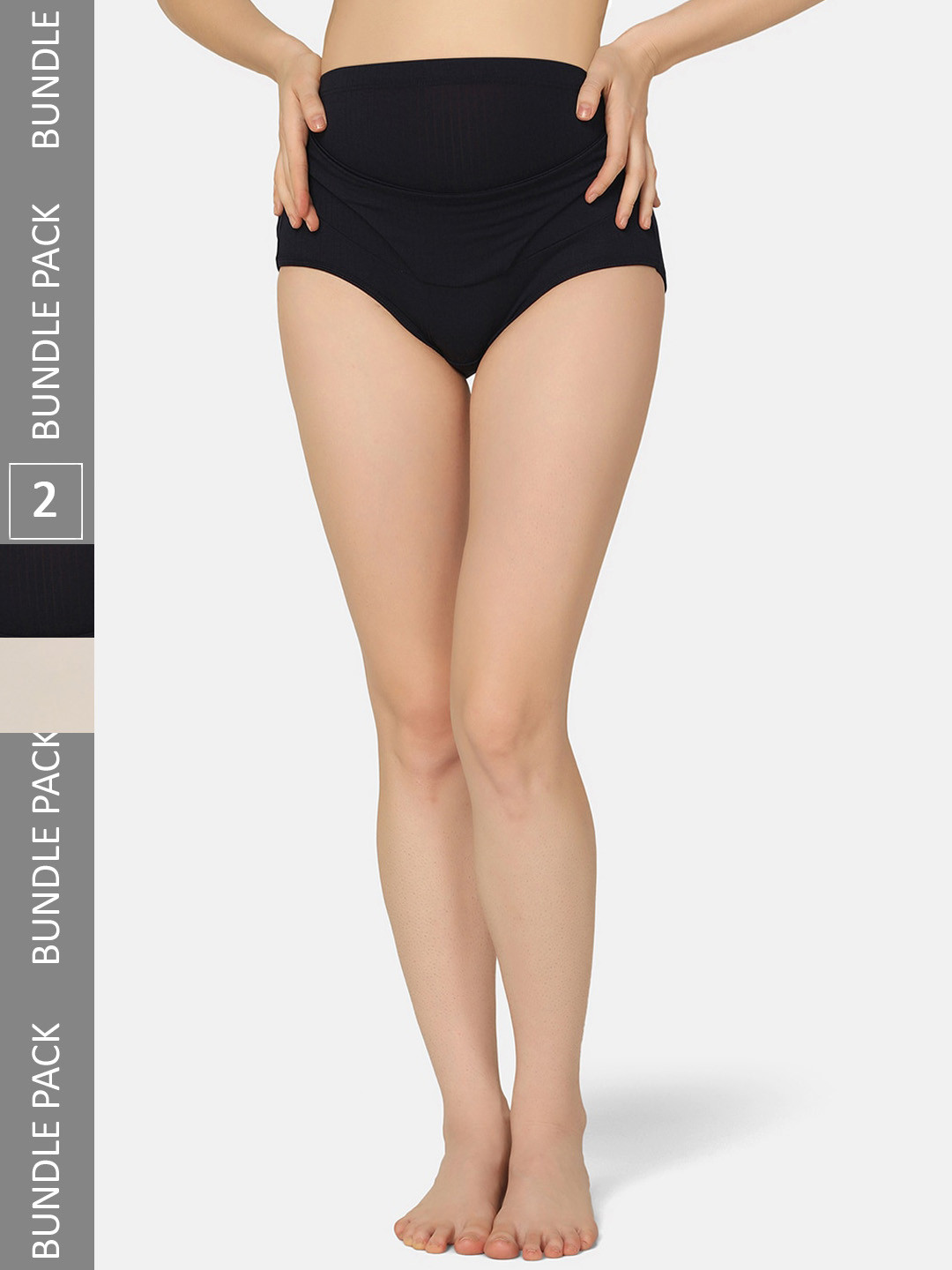 

MAMMA PRESTO Pack Of 2 High-Rise Anti Bacterial Organic Cotton Maternity Briefs, Off white