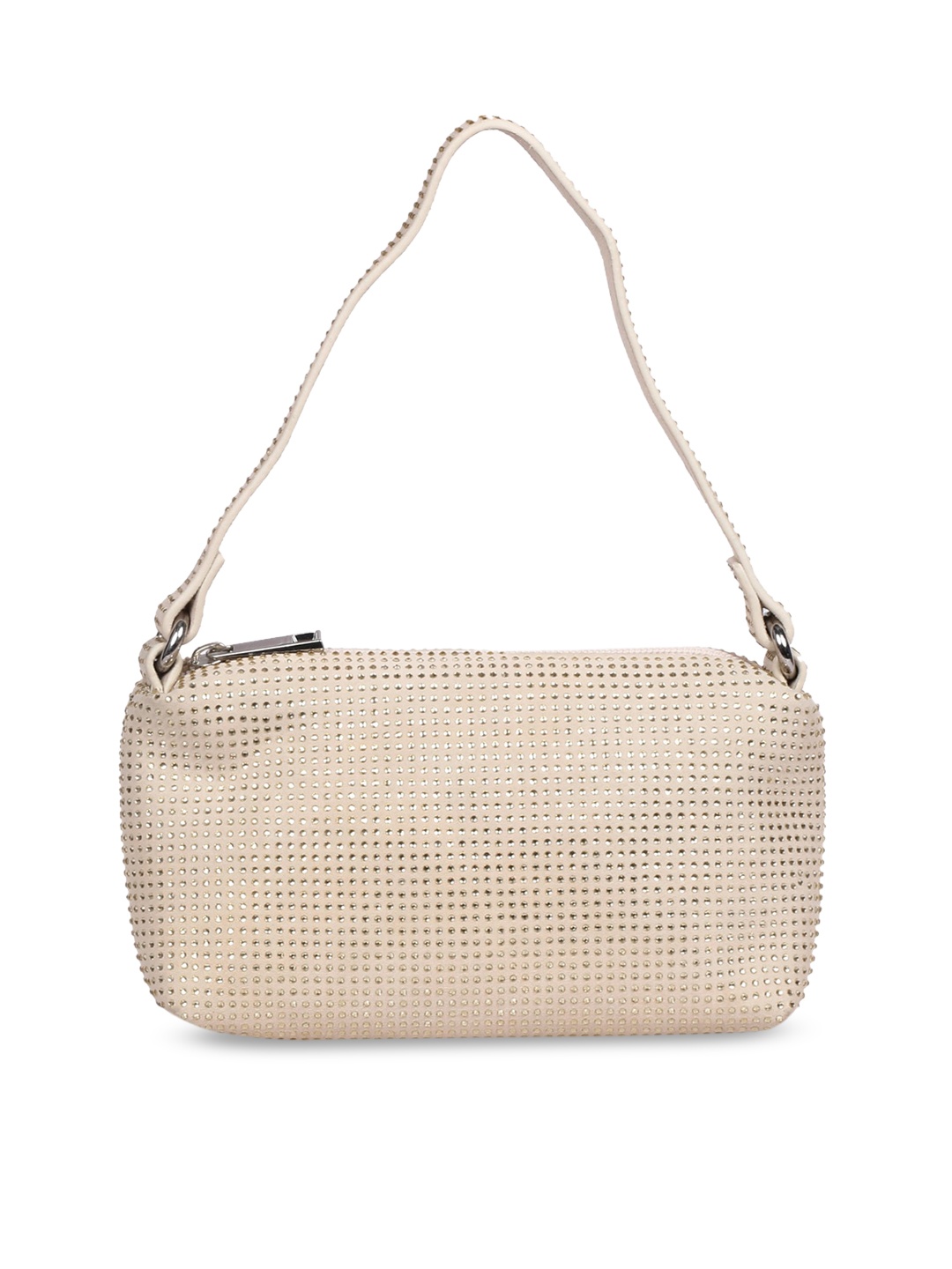 Saint G Embellished Leather Structured Shoulder Bag, White