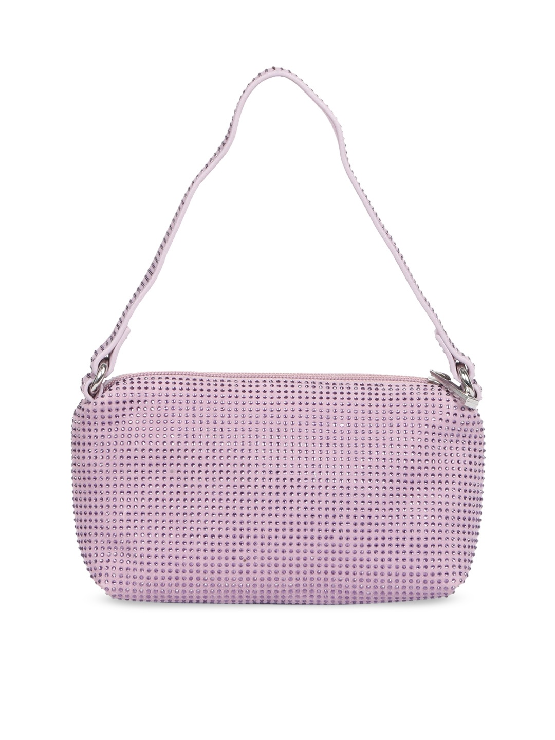 Saint G Embellished Leather Structured Shoulder Bag, Purple