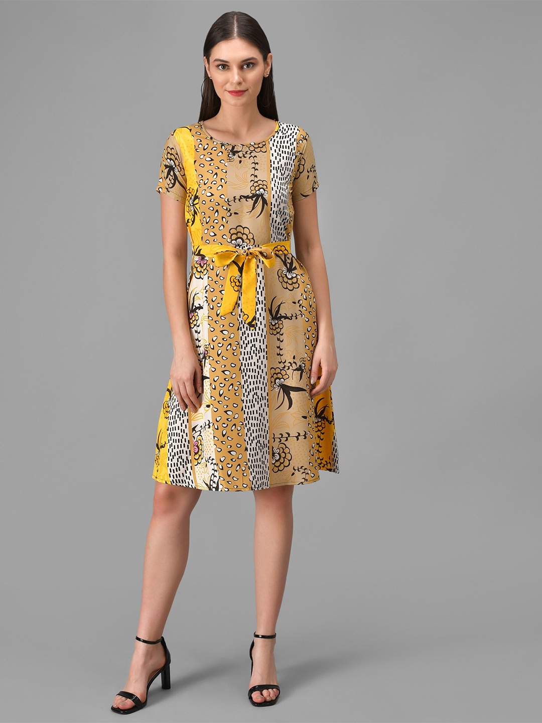 

MAZIE Ethnic Motifs Print Crepe Fit & Flare Dress, Multi