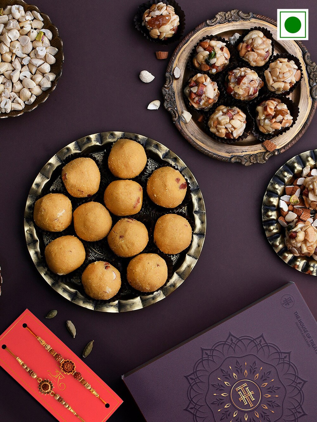 

RawFruit Set Of 2 Rakhi With Laddoo Bonanza Gift Set, Yellow