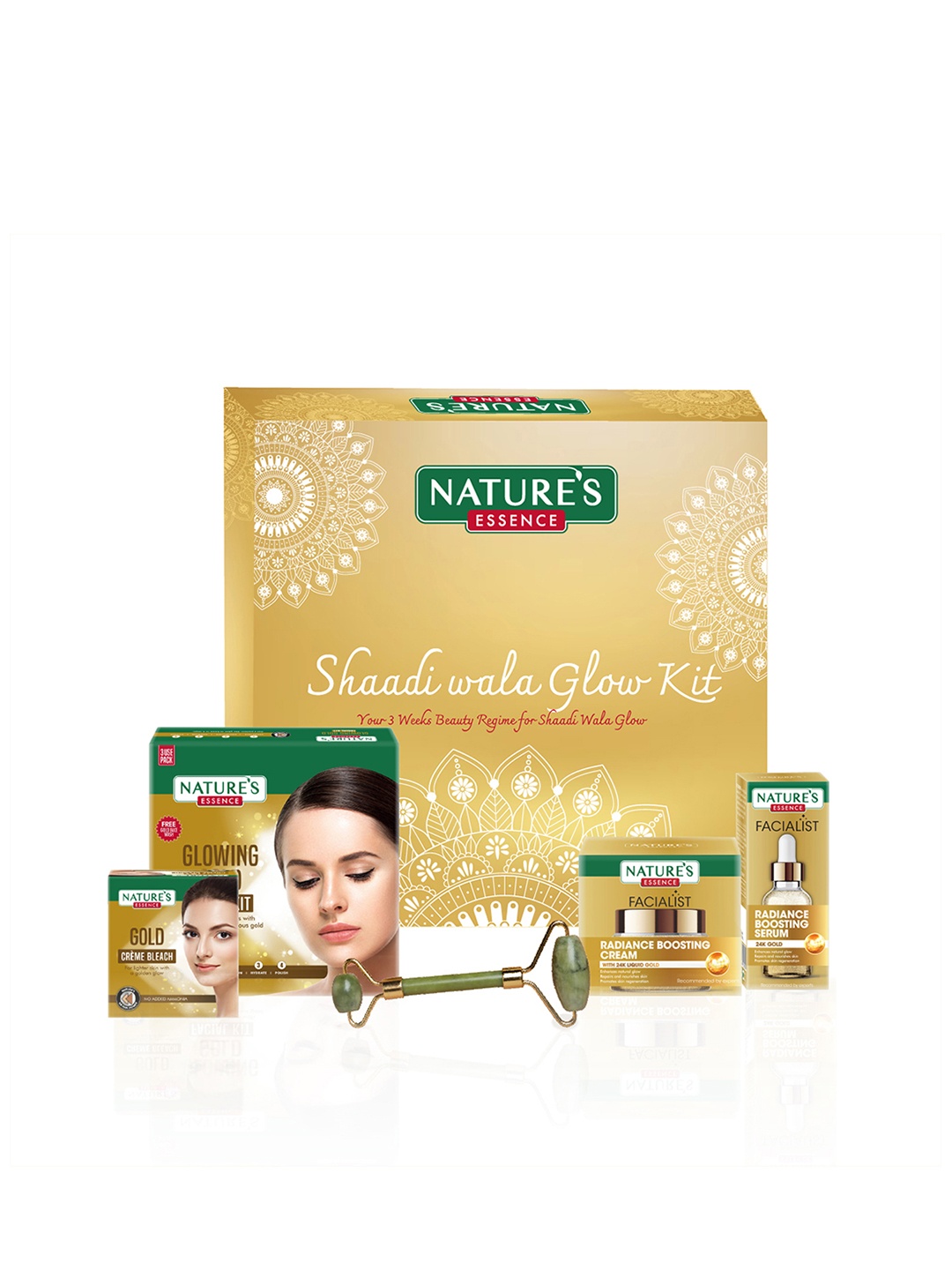 

Natures Essence Shaadi Wala Glow Kit - 3 Weeks Ritual For Radiant Glowing Skin, Gold