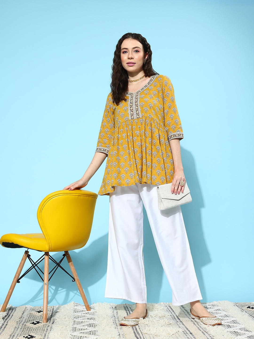 

Libas Women Solid Flared Ethnic Palazzos, White
