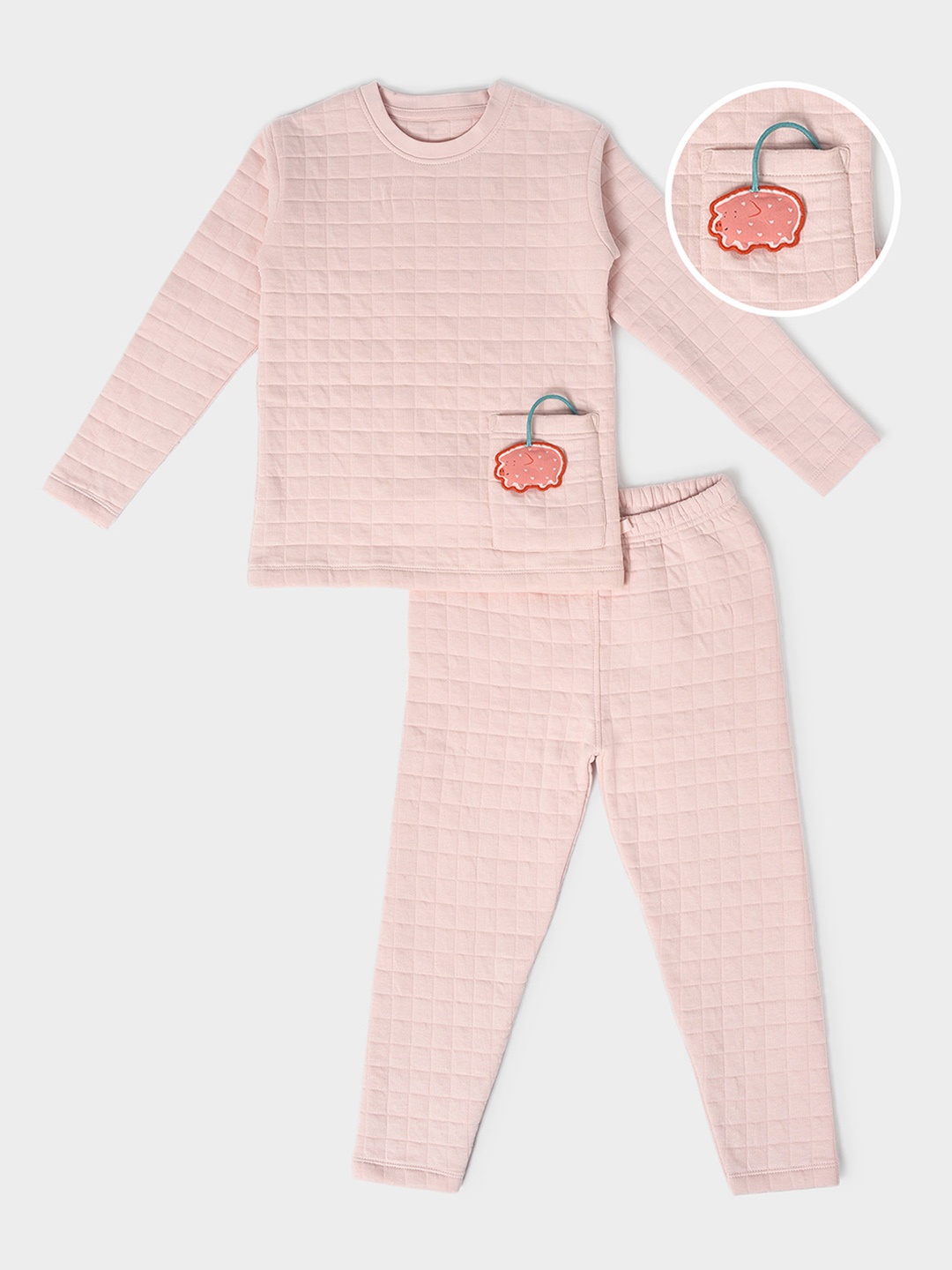 

MiArcus Kids Self Design Round Neck Long Sleeve Clothing Set, Pink