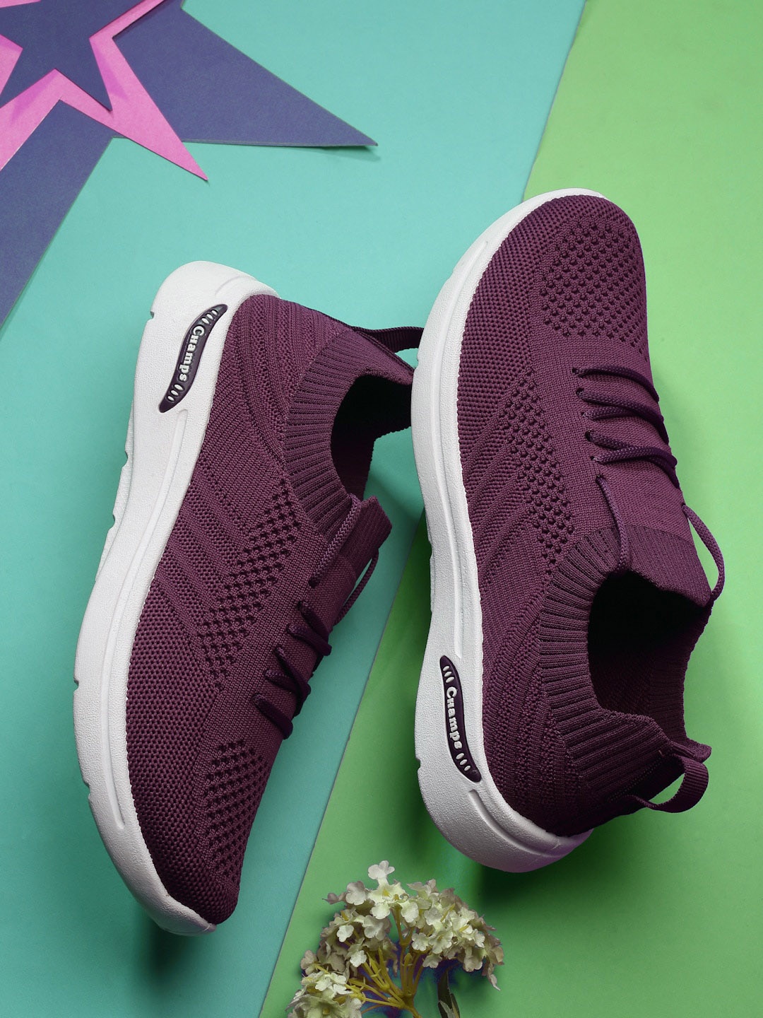 

Champs Women Textured Lightweight Sneakers, Purple