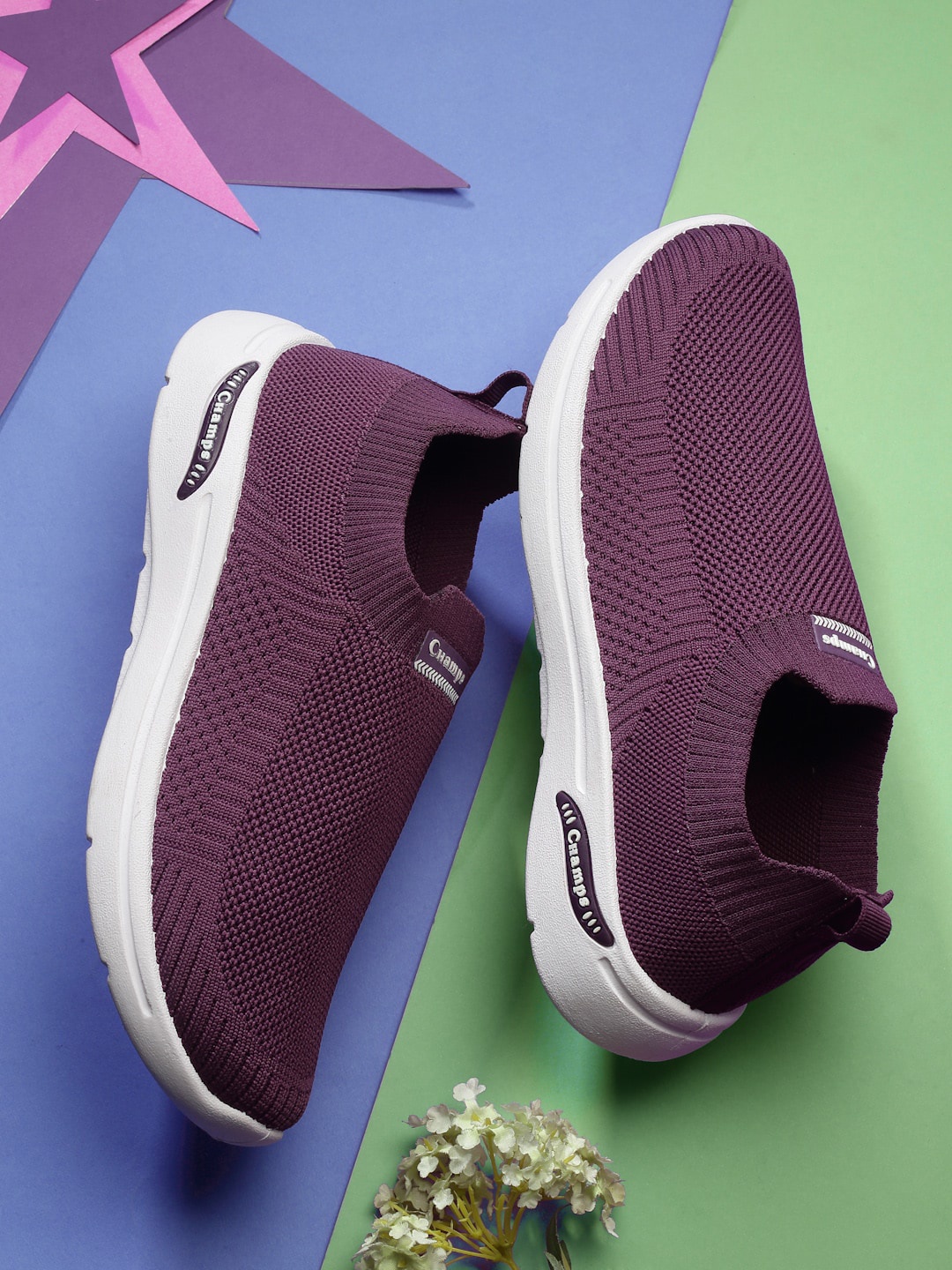 

Champs Women Textured Lightweight Slip-On Sneakers, Purple