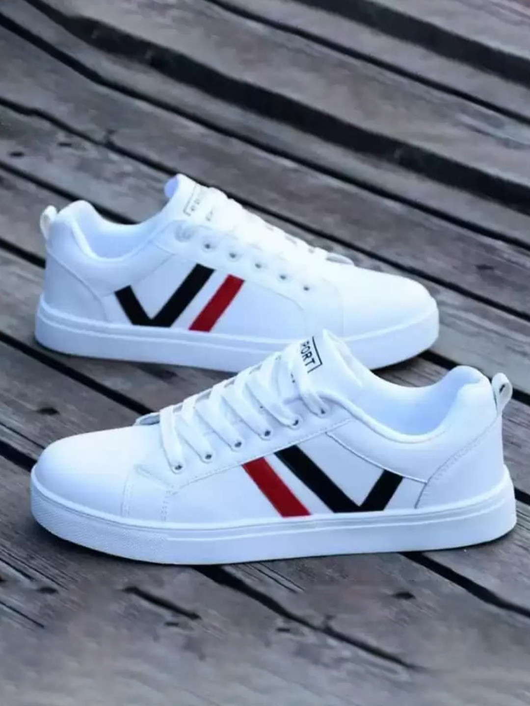 

aadi Men Striped Comfort Insole Sneakers, White