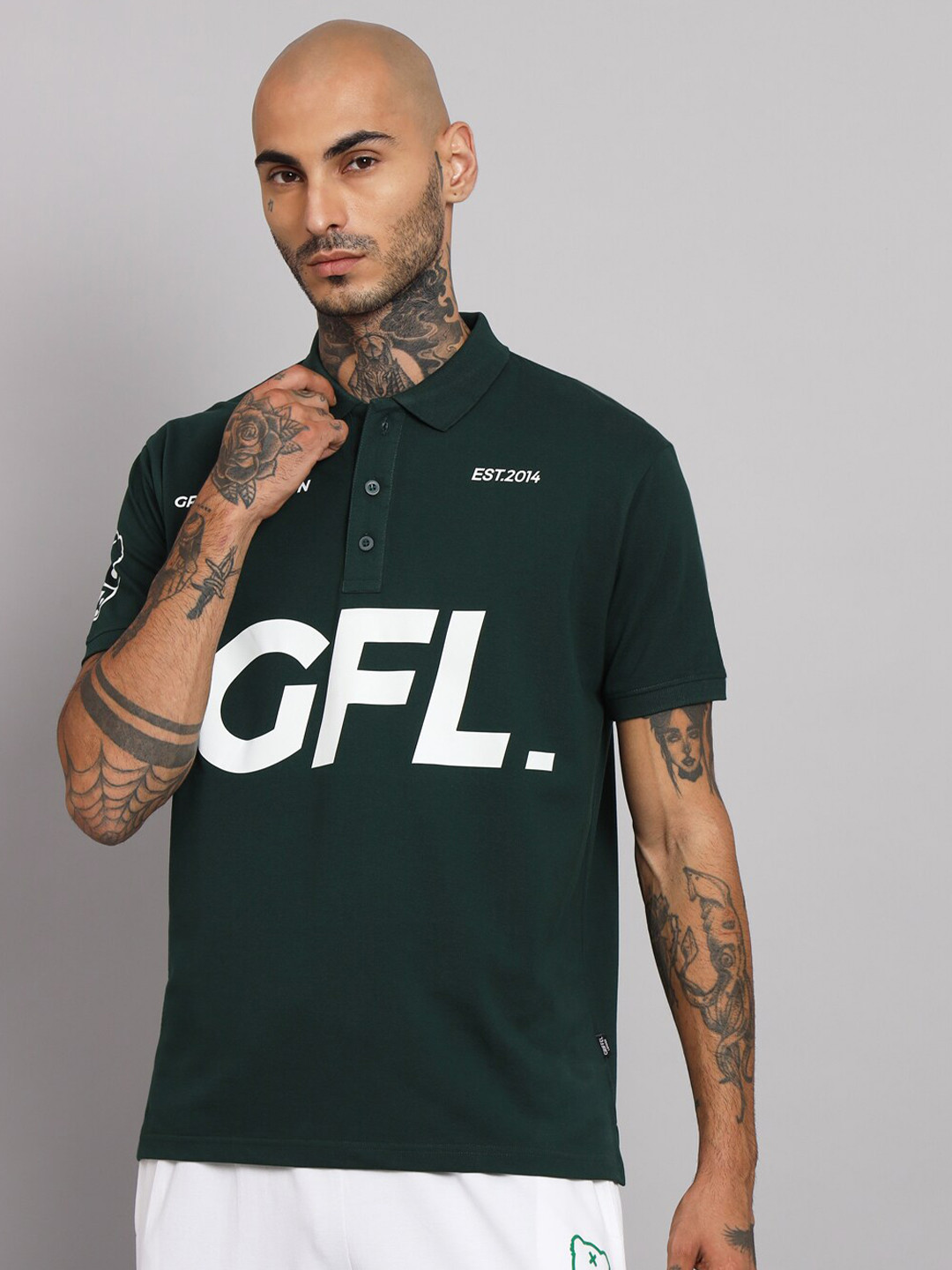 

GRIFFEL Typography Printed Cotton T-shirt, Green