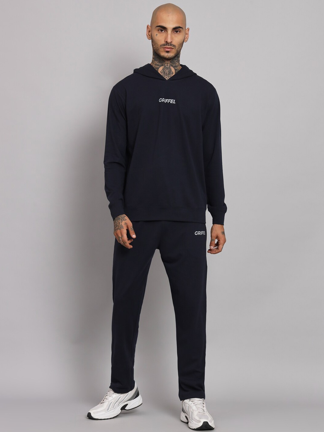 

GRIFFEL Hooded Cotton Tracksuits, Navy blue
