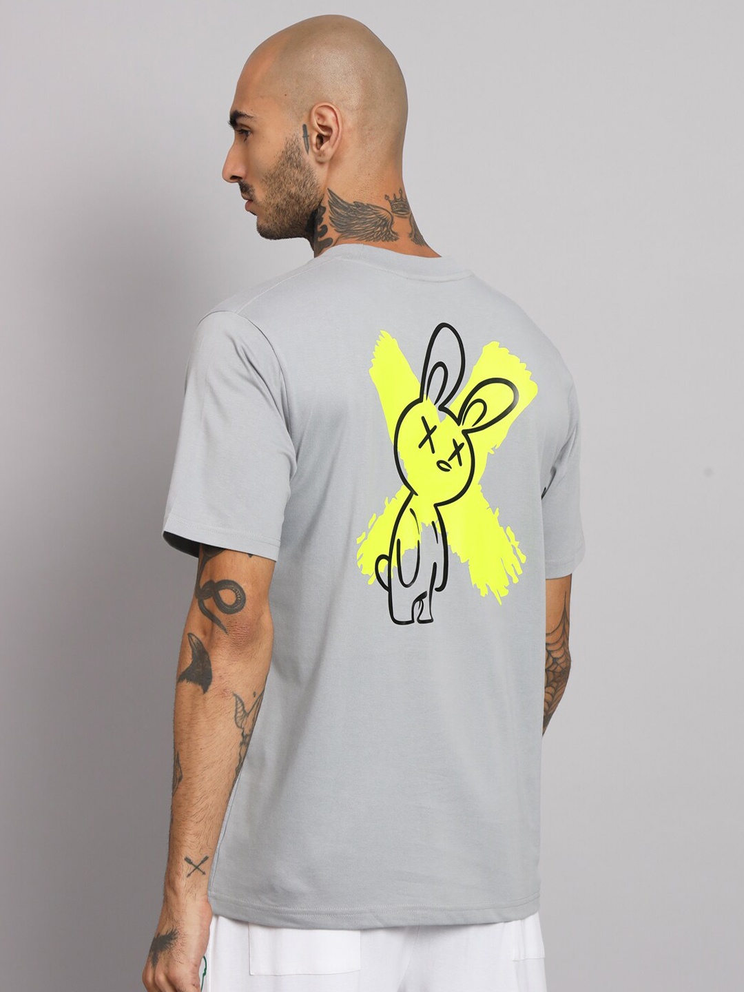 

GRIFFEL Graphic Printed Cotton T-Shirt, Grey
