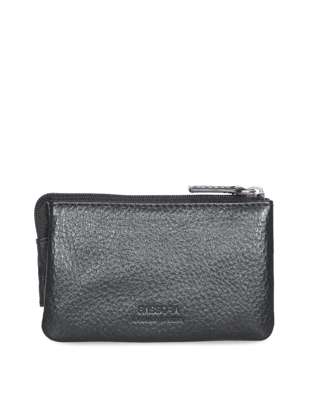 

Sassora Unisex Textured Leather Small Pouch, Black